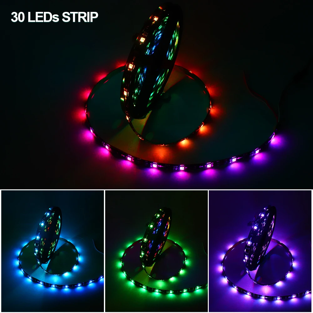 DC12V WS2811 5050 RGB адресуемый светодиодный пиксельный светильник, полноцветная светодиодная лента, гибкая лента, цифровая светодиодная лента, 1 IC контроль, 3led