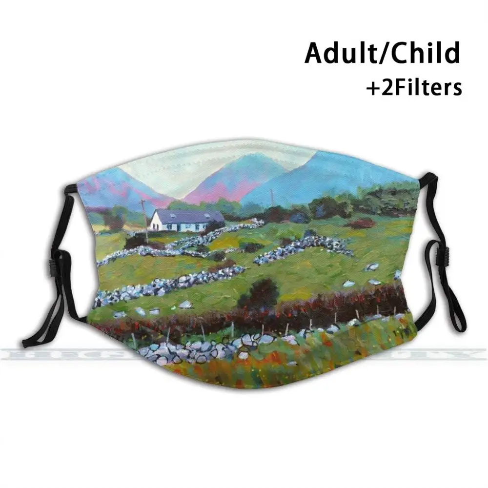 

Connemara Cottage , County Galway , Ireland Fashion Print Reusable Funny Pm2.5 Filter Mouth Face Mask Ireland Irish