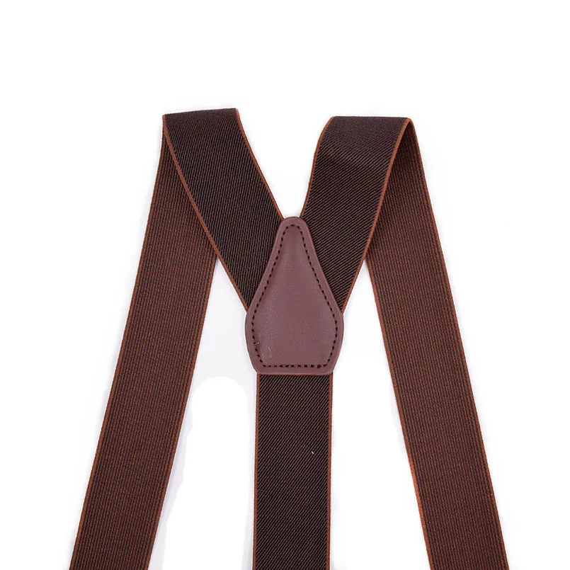 Новые модные мужские подтяжки повседневные кожаные регулируемые 3 зажима ремень