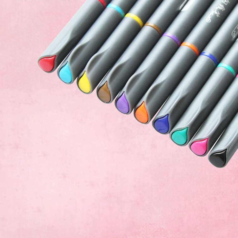 

10pcs 0.38mm Ultra-Thin Color Line Drawing Pen Fine Line Point Markers for Coloring Book Art Projects and School Supplies