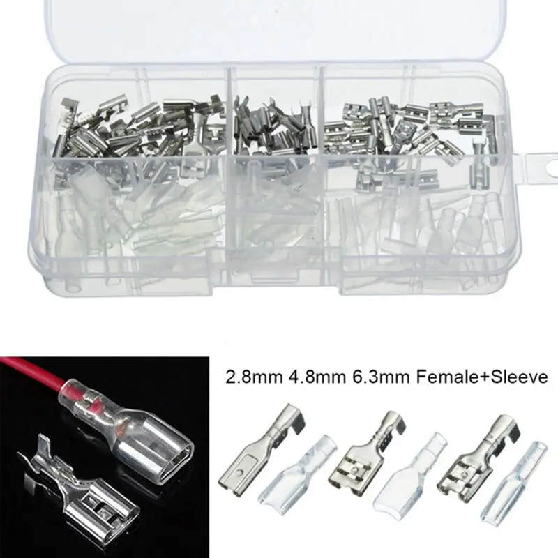 Обжимные клеммы женские соединители изоляционный рукав комплект (2 8 мм 4 6.m) |