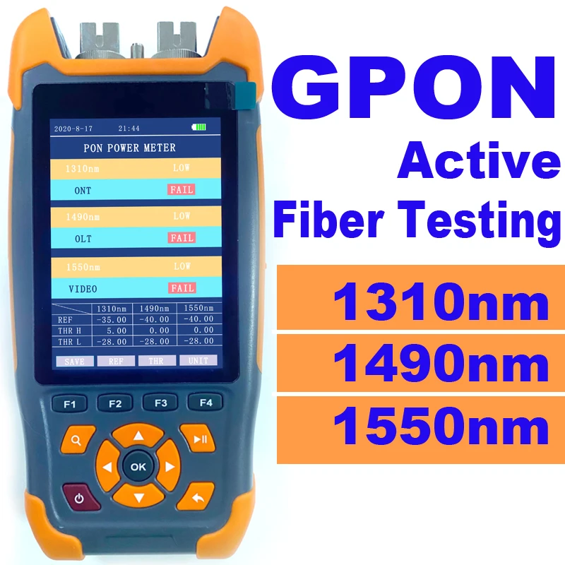 Optical PON Power Meter Fiber Cable Testing Instrument Pass or Fail 1310 1490 1550nm In Service GPON EPON Active Checking | Мобильные