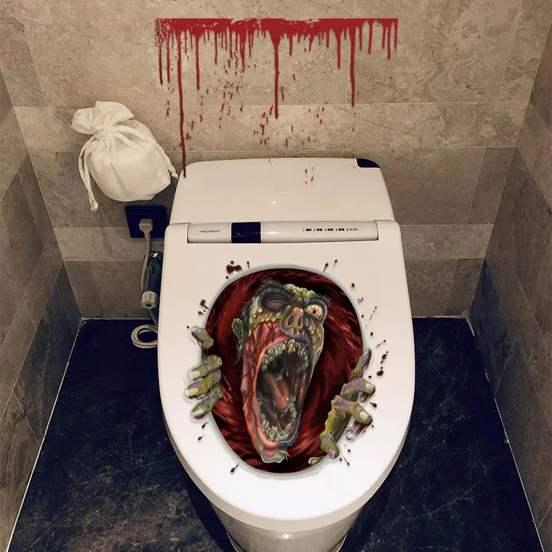 Conisi Хэллоуин ПВХ творчества Туалет Декор &quotУжасы&quot Стикеры Праздник Наклейка