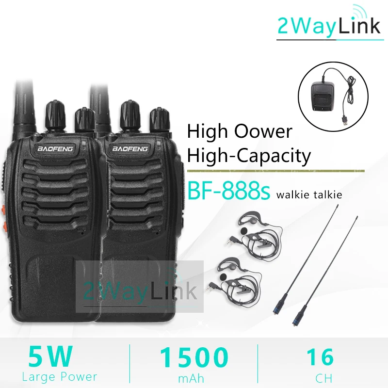 2 шт Baofeng 888S двухстороннее радио с PPT Baofeng 888 Walkies портативное радио Baofeng BF-888S UHF 16CH для качественной связи - Цвет: USB-771-Headset