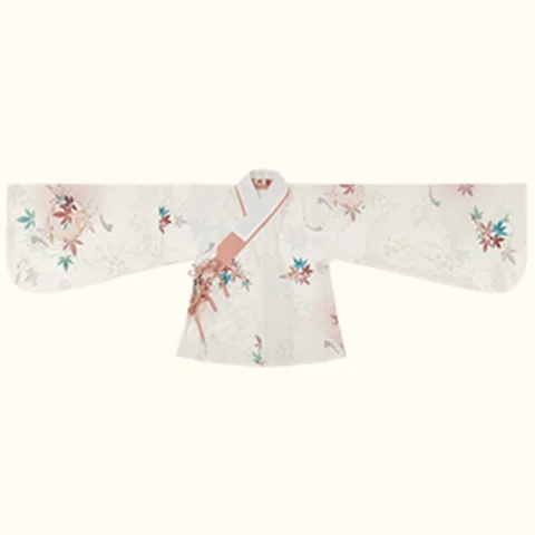 

Hanfu female student suit plain jacket skirt maple leaf print pleated skirt spring and summer colors