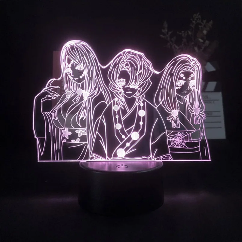 

Rui Figure LED Night Light Projector Anime 3D Desk Lamp Cool Kids Gfit Nightlight Demon Slayer Bedroom Hotel Atmosphere Decor