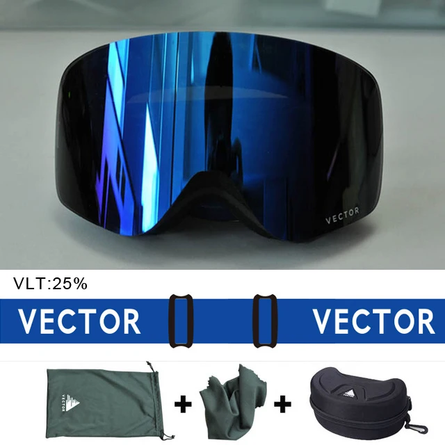 navy box Векторные брендовые лыжные очки мужские и женские двойные линзы UV400 противотуманные лыжные очки снежные очки Взрослые лыжные очки для сноуборда - Цвет: navy box