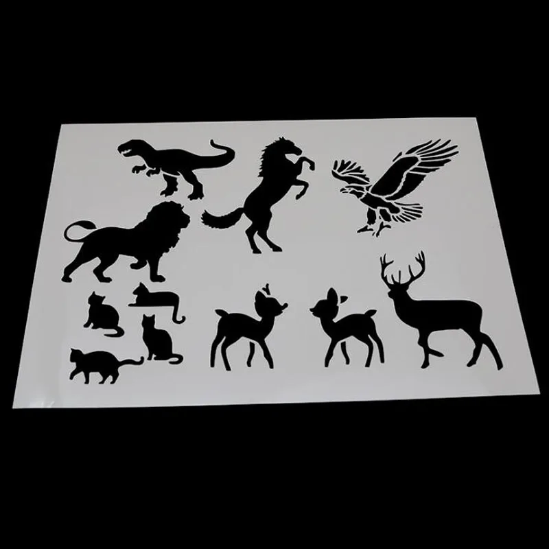 1 шт. Трафареты животных Картина шаблон тиснение окраска трафареты с тиснением