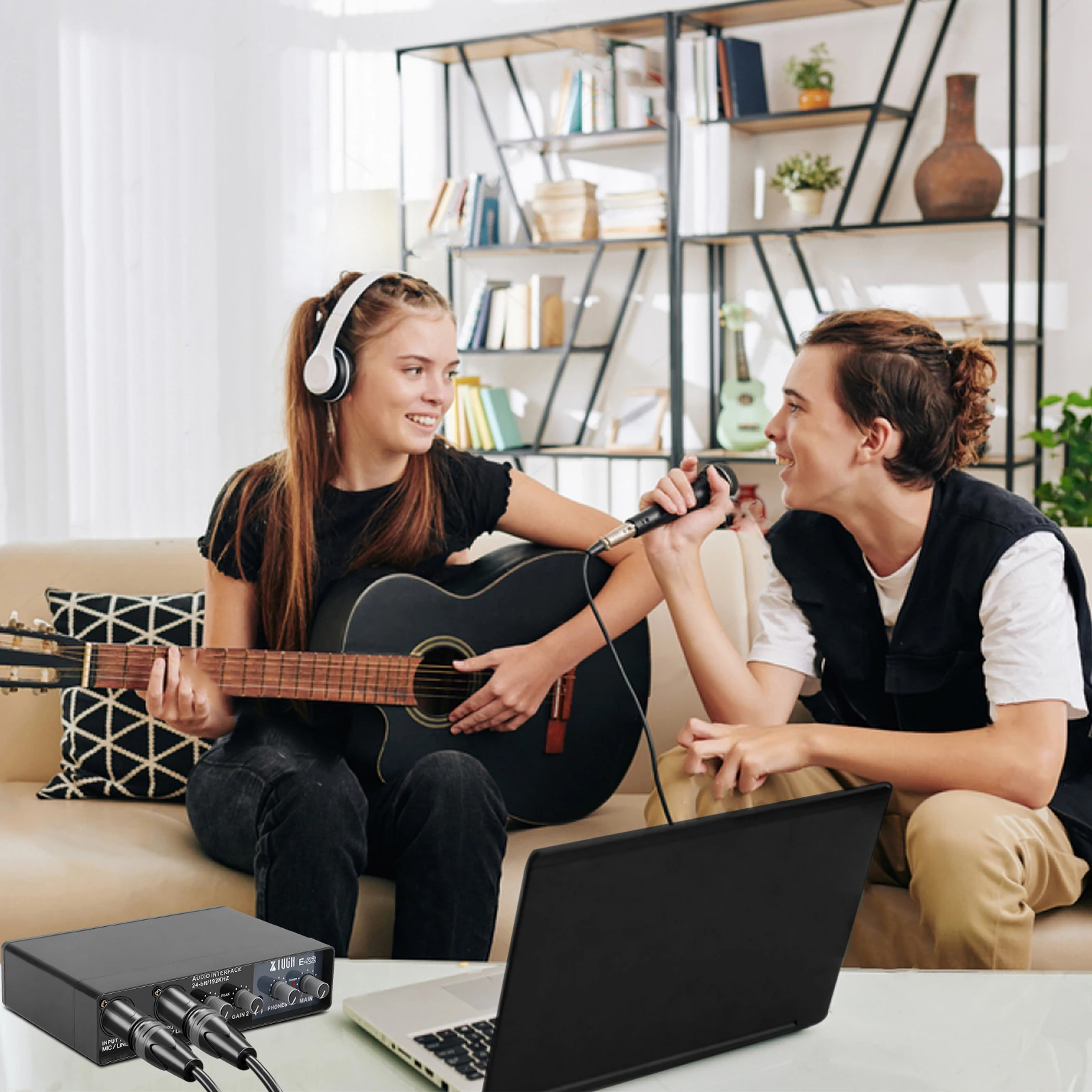 xtuga e22 audio interface soundkarte mit überwachung für pc elektrische gitarre live aufnahme professional sound karte für studio free