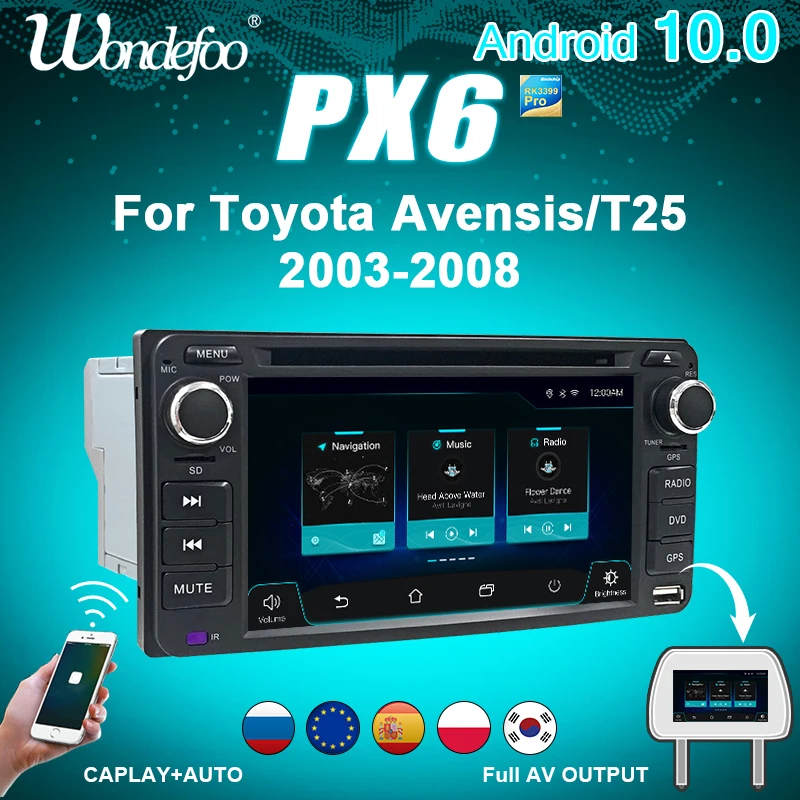 PX6 магнитола 2 din android 10 с экраном автомагнитола для Toyota Corolla RAV 4 Camry Land Cruiser Vios Terios