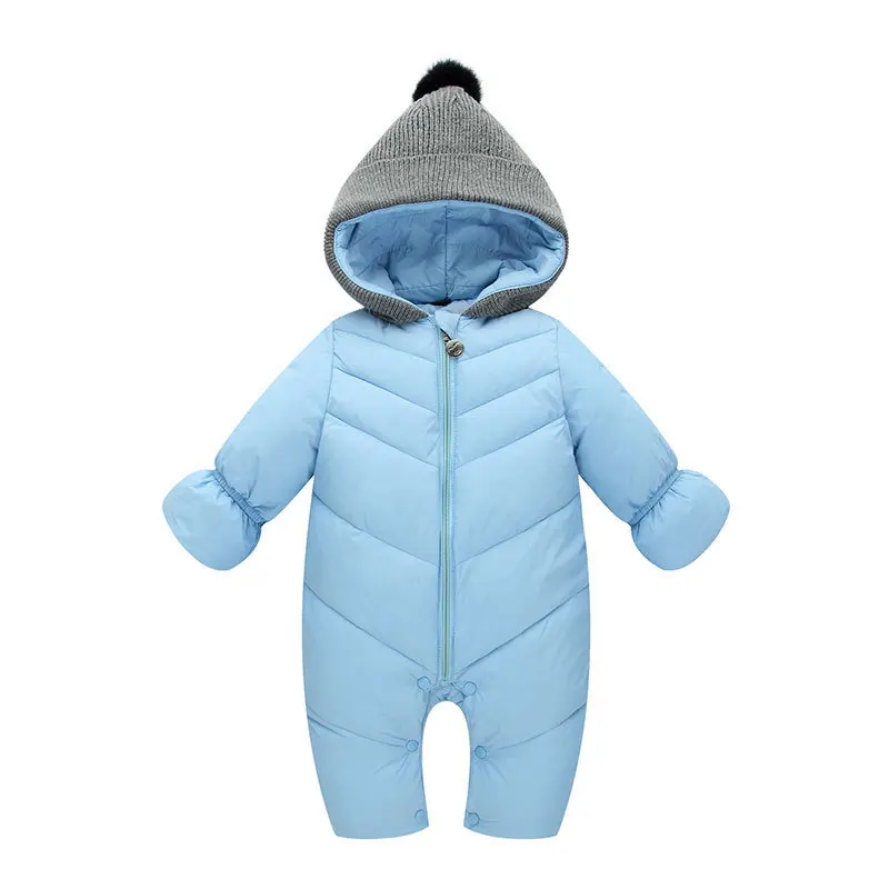 Модная одежда для новорожденных из 100% хлопка Детский комбинезон зимний пальто