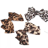 new arrival bow barrettes 3 layers leopard print hairgrips big large hairpin for girls lady hair clips fashion hair accessories