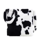 2021 зимние короткие плюшевые сумки, милая Наплечная Сумка с принтом молочной коровы, женская сумка-шоппер, роскошная дизайнерская сумка через плечо