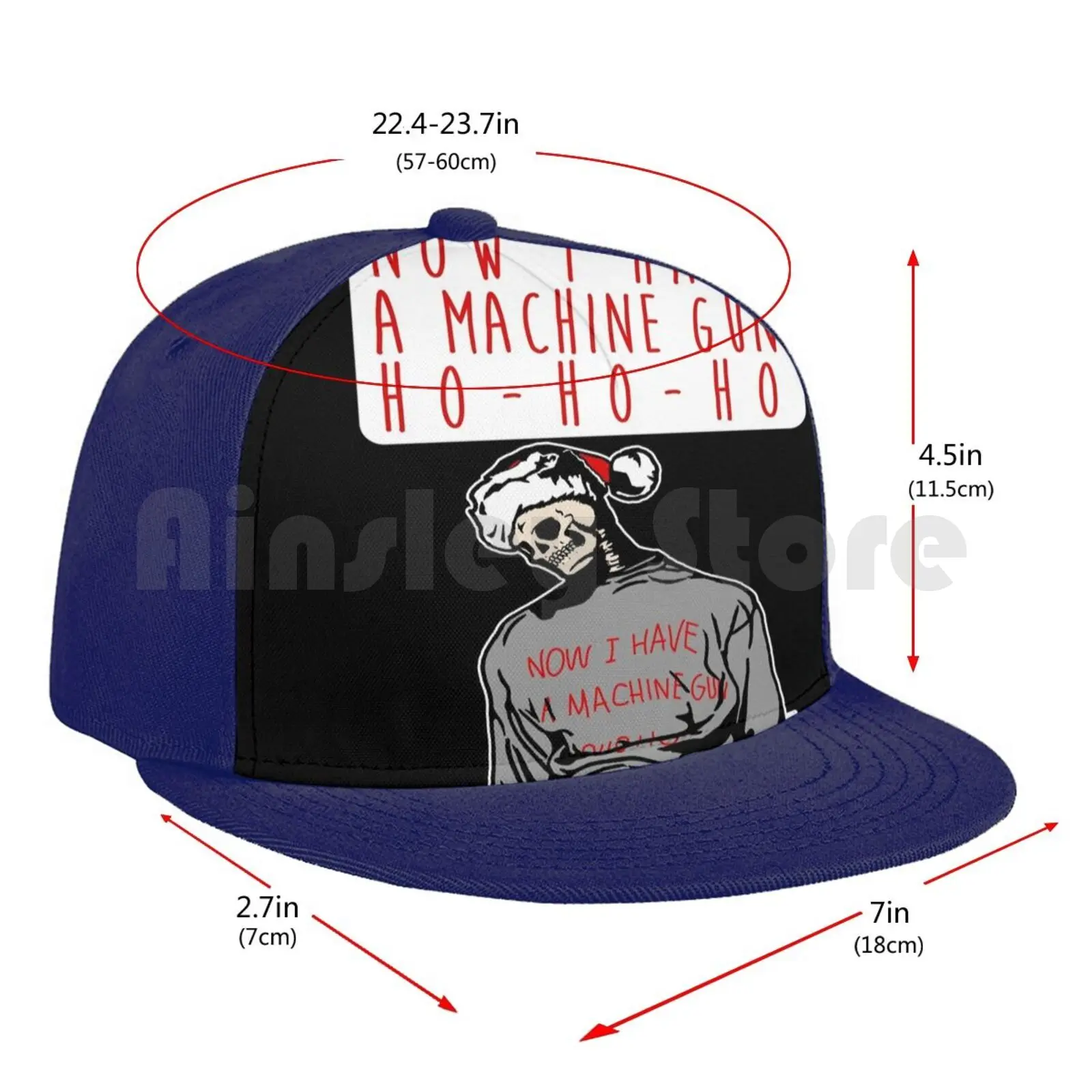

Ho-Ho-Ho Die Hard Christmas Baseball Cap Adjustable Snapback Hats Hip Hop Pop Art Pop Culture Skull Skeleton Christmas Xmas