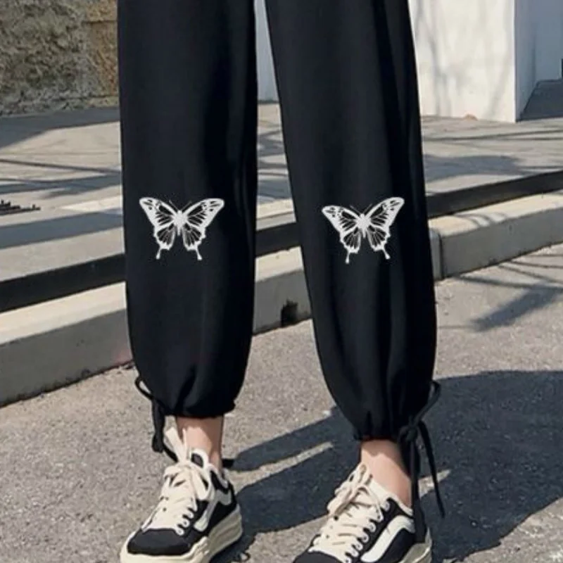 Шаровары женские в Корейском стиле свободные Стильные Простые черные брюки с