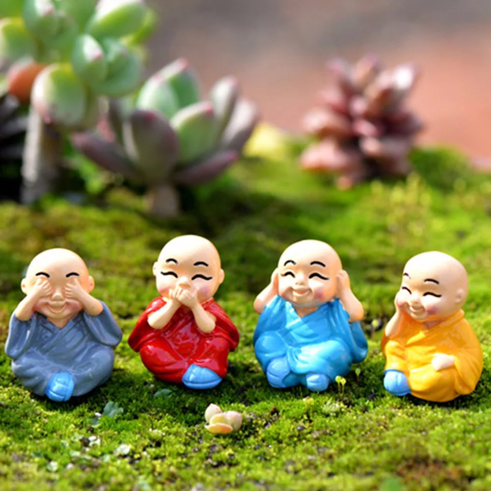 4 шт. мини-фигурка монах куклы аниме фигурка террариумные миниатюрюры микро