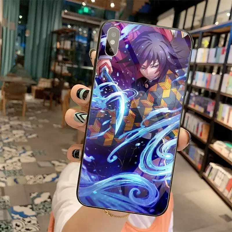 

demon slayer kimetsu no yaiba Phone Case Tempered glass For iphone 5C 6 6S 7 8 plus X XS XR 11 PRO MAX