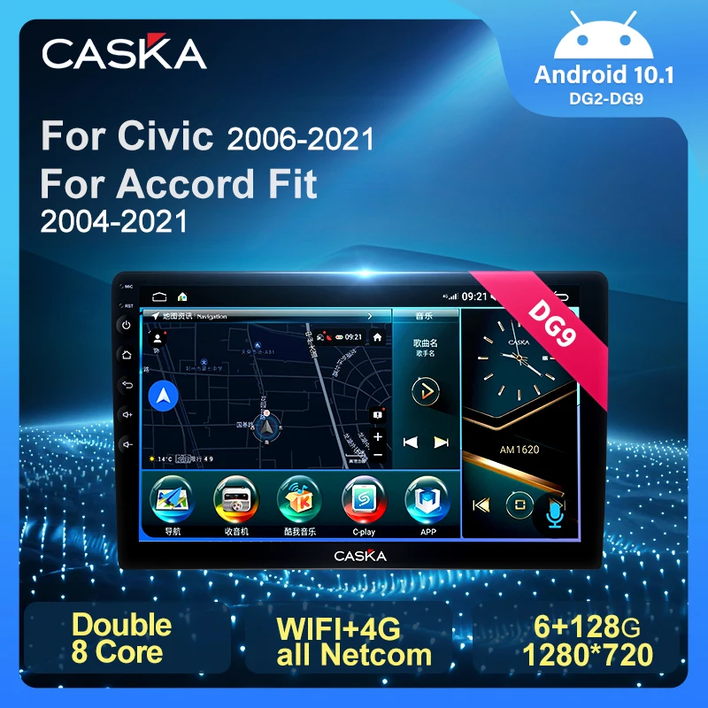 

CASKA DG2-9 For Honda Civic Fit Accord 2008-2021 Car Radio Multimedia Video Player Navigation Stereo GPS Android Carplay 4G WIFI