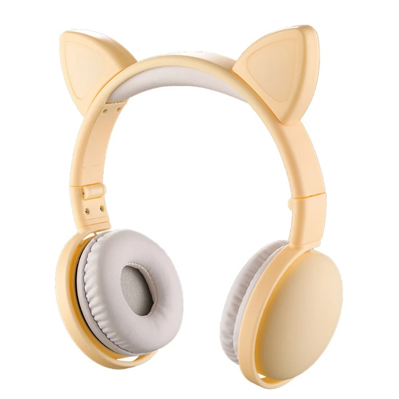 

Kids Headphones Wireless Cat Ear LED Light Up Bluetooth Headphones for Girls Over On Ear Headset for School/Kindle/Table