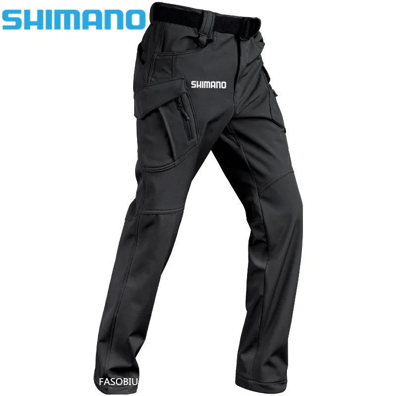 

2021 Shimano Waterproof Winter Thermal Fleece Male Snow Pants Men Hiking Long Shorts Ski Trousers Windproof Fishing Skiing Pants