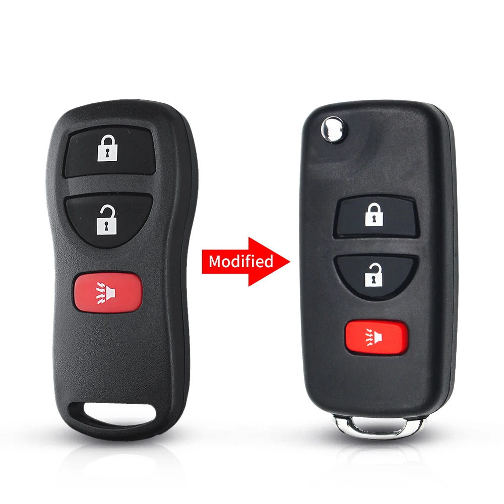 

Dandkey 3/4 кнопок для Nissan Infiniti Xterra Frontier Muranon X-Trail Tiida модифицированный флип-ключ для автомобиля необработанный корпус дистанционного ключа