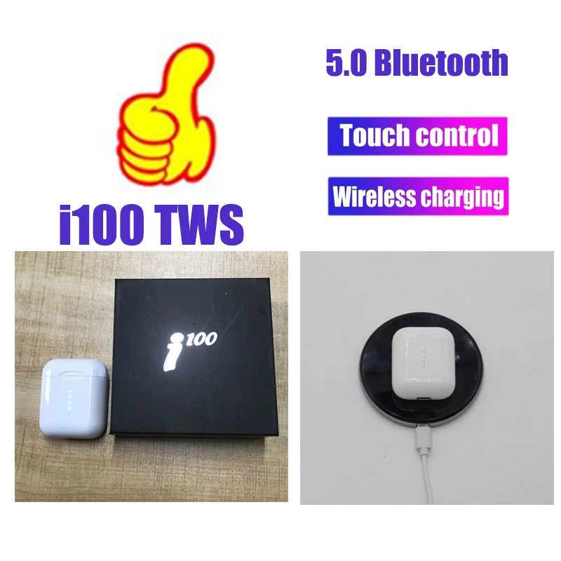 Оригинальные i100 TWS 1: 1 мини наушники bluetooth гарнитура Беспроводные спортивные 6D pk i10