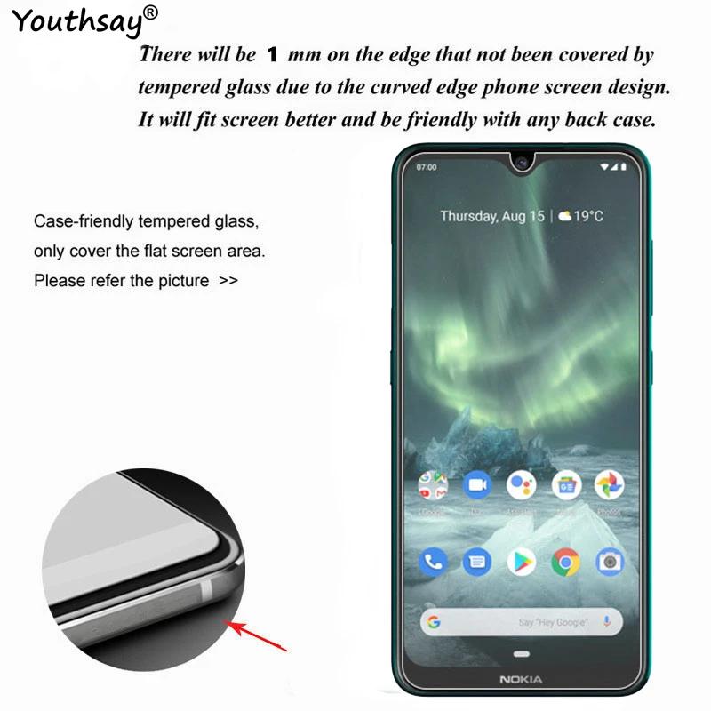 Vidrio templado para Nokia 7,2, pel&iacute;cula protectora de pantalla de vidrio para Nokia 7,2, 6,2, 5,3, 8,3, 1,4, 2,4, 3,4, 3,2, G20-2