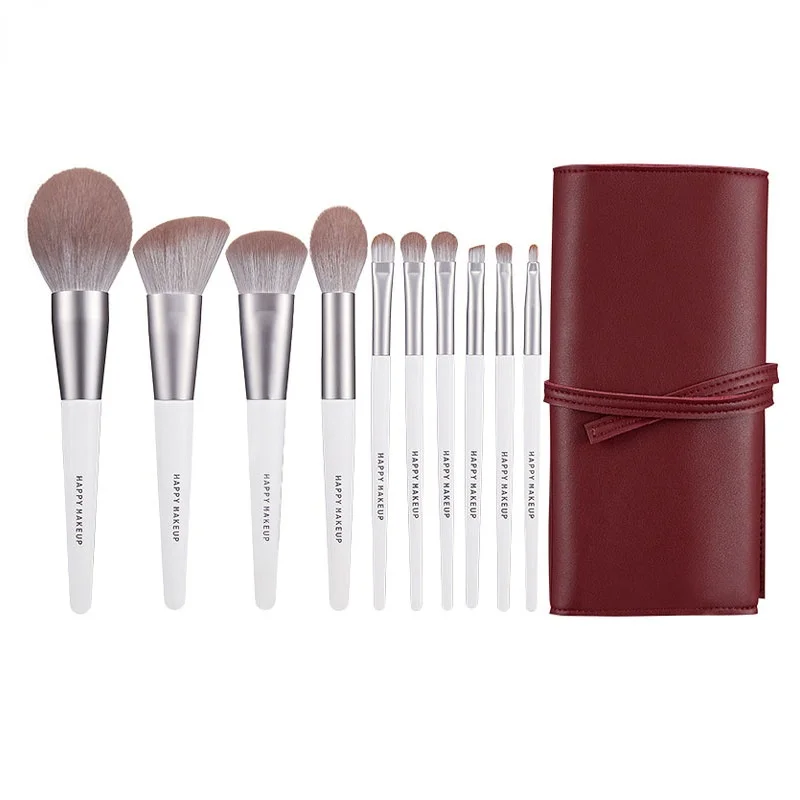 Edieu 10Pcs Makeup Brush Set with BASF Nylon Fiber Hair Soft Skin-friendly Makeup Beginner Makeup Tools Makeup Brushes  Tools