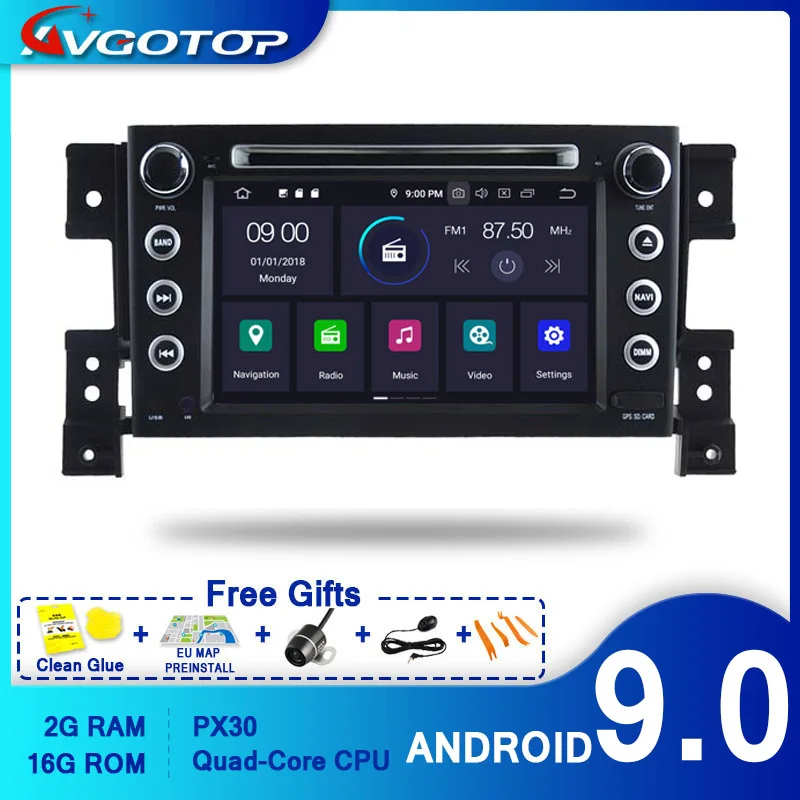 AVGOTOP Android 9 0 4 Гб + 64 ГБ Автомобильный dvd плеер для SUZUKI GRAND VITARA 2006 2010 IPS HD экран
