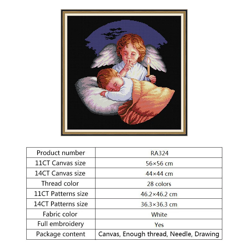 Набор для вышивки крестиком Ангела 14ct 11ct DMC хлопковые нити напечатанные на холсте