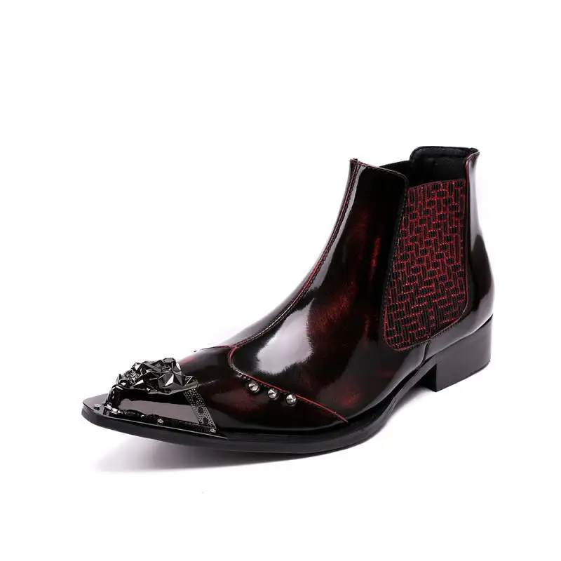 Мужские классические ботинки челси из натуральной кожи с острым носком | Обувь