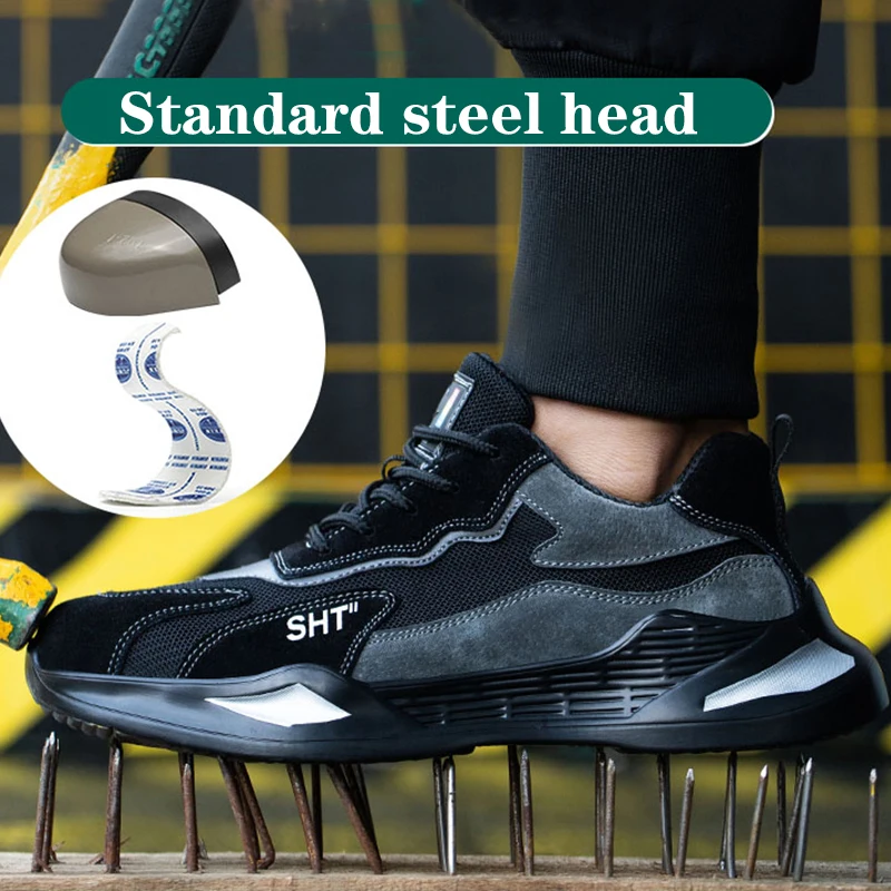 

Work Boots Safety Steel Toe Shoes Men Work Sneakers Male Puncture-Proof Safety Shoes Men Indestructible Work Shoes Free Shipping