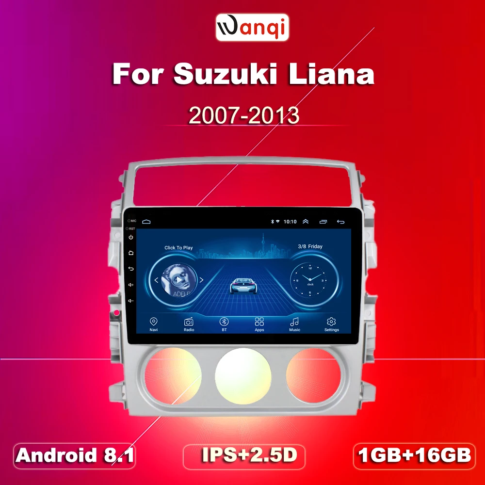 9 дюймов Android 9. 0 2.5D Закаленное HD Сенсорное радио для Suzuki LIANA 8 1 2007 с Bluetooth USB WIFI