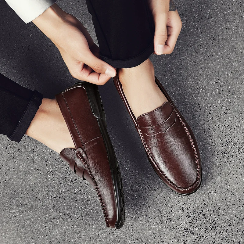 

Large Size Men's Shoes Shoes Men's Shoe Casual Men Autumn Black Spring Zapatos Cuero De Hombre Genuine Leather Man Para