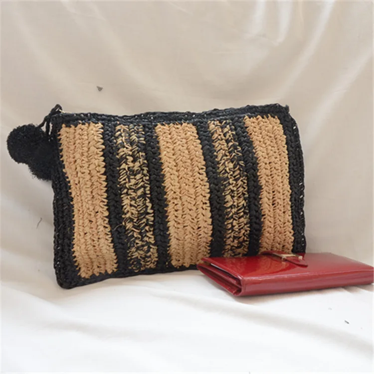 Мохнатыми шариками декоративная соломинка сумка модная женская летняя обувь