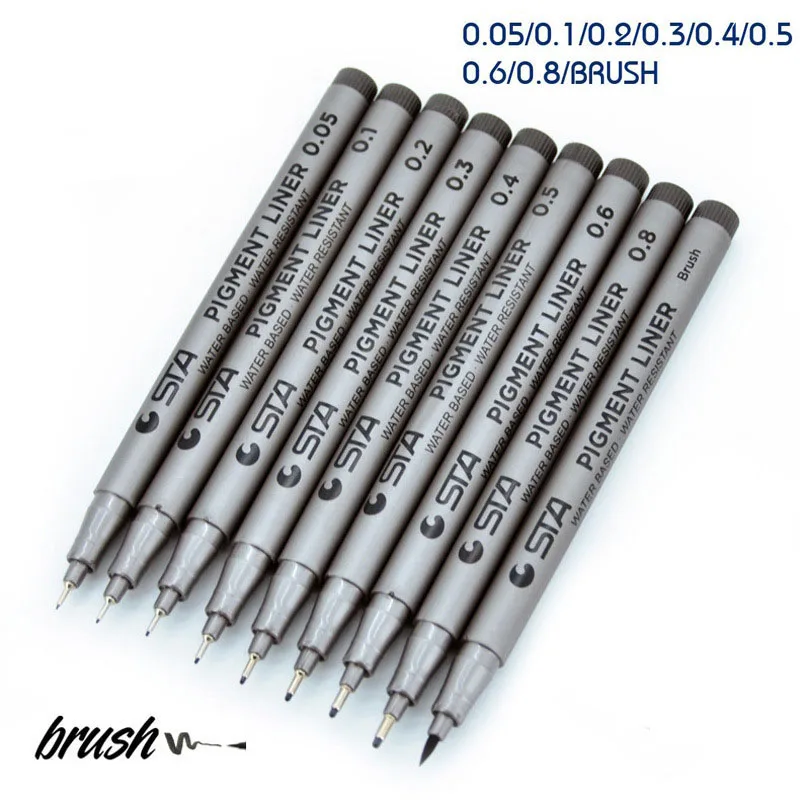 STA pen Кисть для рисования волоконная игла тонкий лайнер ручка эскиз знак