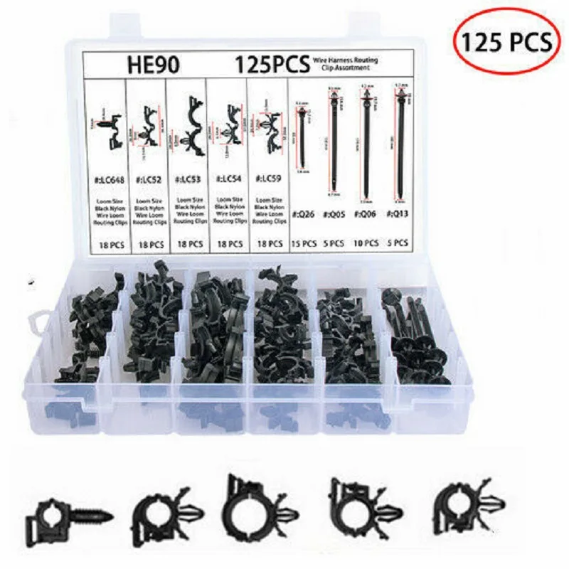 

125pcs Is Suitable for Car Body Harness Fixing Buckle Nylon Clip Bundling Harness Belt