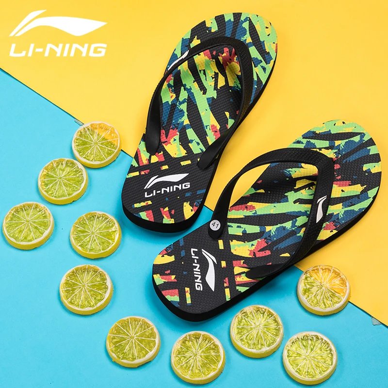 Li-Ning/Мужские Спортивные Профессиональные сандалии с графическим рисунком; пляжная уличная подкладка; светильник; дышащая Спортивная обувь; тапочки; ALSP007 XMT308