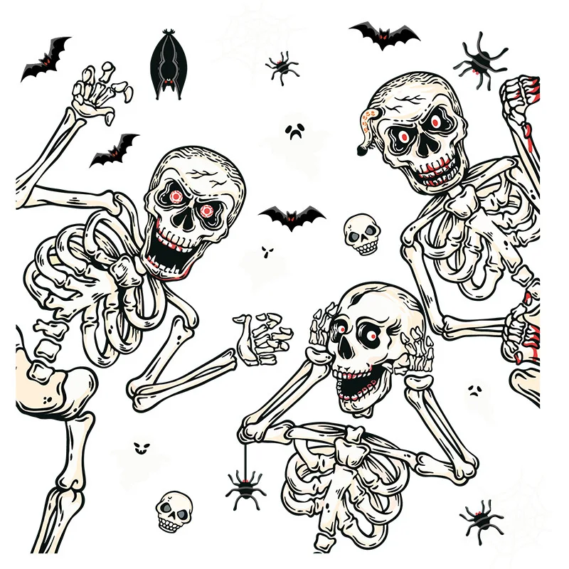 

Halloween Decoration Wall Stickers Cartoon Pumpkin Bat Ghost Glass Window Decal Sticker Kids Room Halloween Decoration For Home