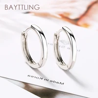 bayttling new arrivalsilver color 17mm glossy round hoop earrings for woman fashion glamour jewelry party gift