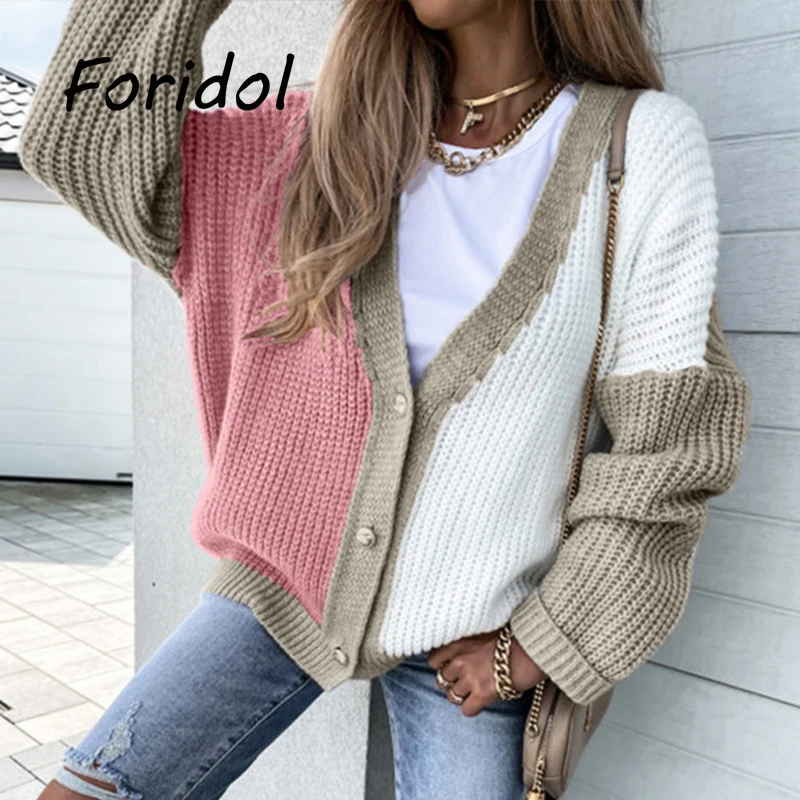 

Женская одежда, вязаный кардиган, свитеры, джемпер, однотонный базовый Свободный Повседневный вязаный свитер на пуговицах, кардиган, наряд