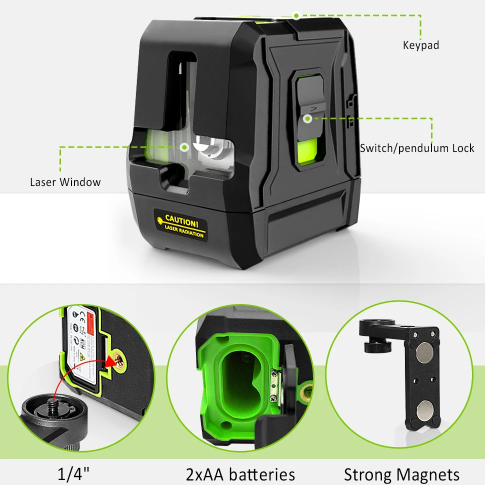 ce certificated fall protection palm cross lines laser level self leveling receiver ok level 360 rotary with magnetic bracket free global shipping