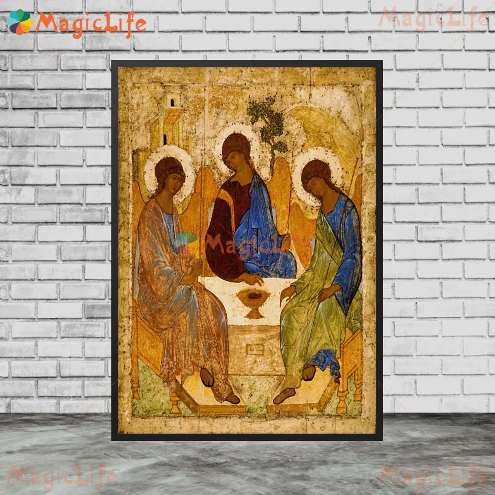 

the Trinity of Andrei Rublev Wall Art Canvas Painting Poster And Print For Living Room Decor Unframed