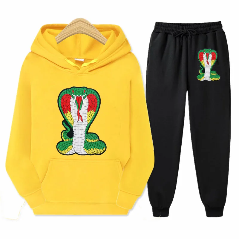 

New fashion trend animal print sports hooded sweater + casual trousers spring, autumn and winter men's and women's suit S-3XL