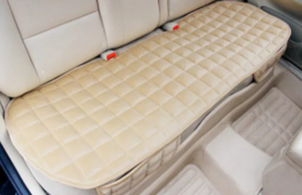 beige rear 1 Флокированная ткань не двигается подушки сиденья автомобиля нескользящий подушка для автомобильного сидения Универсальный сохраняющий тепло зимний автомобиль аксессуары чехол для сиденья - Название цвета: beige rear 1
