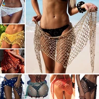 para praia sexy bikini cover ups beach dress shell knitting swimsuit cover up crochet knitted beachwear women loose cardigan