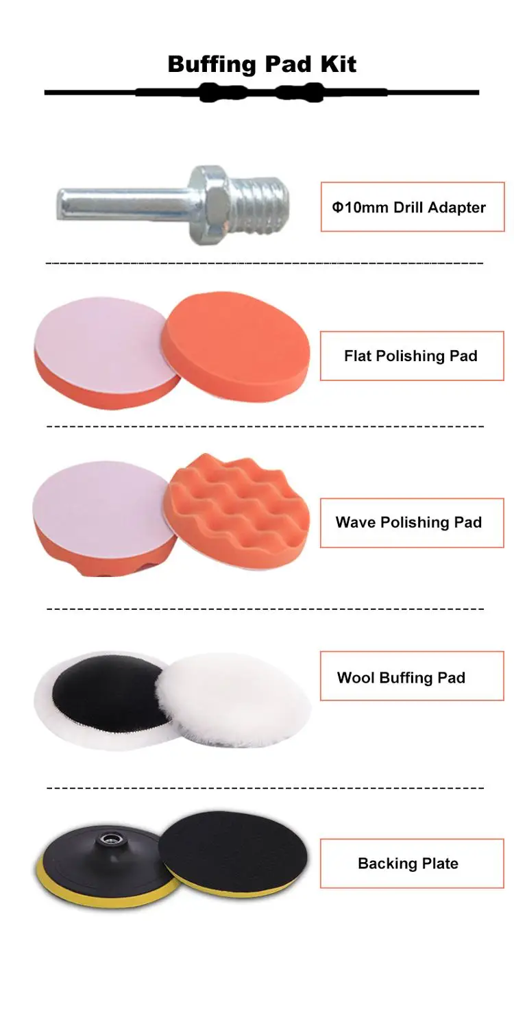 4 дюйма/100 мм Накладка для полировки шерсти Автомобильная полировальная губка