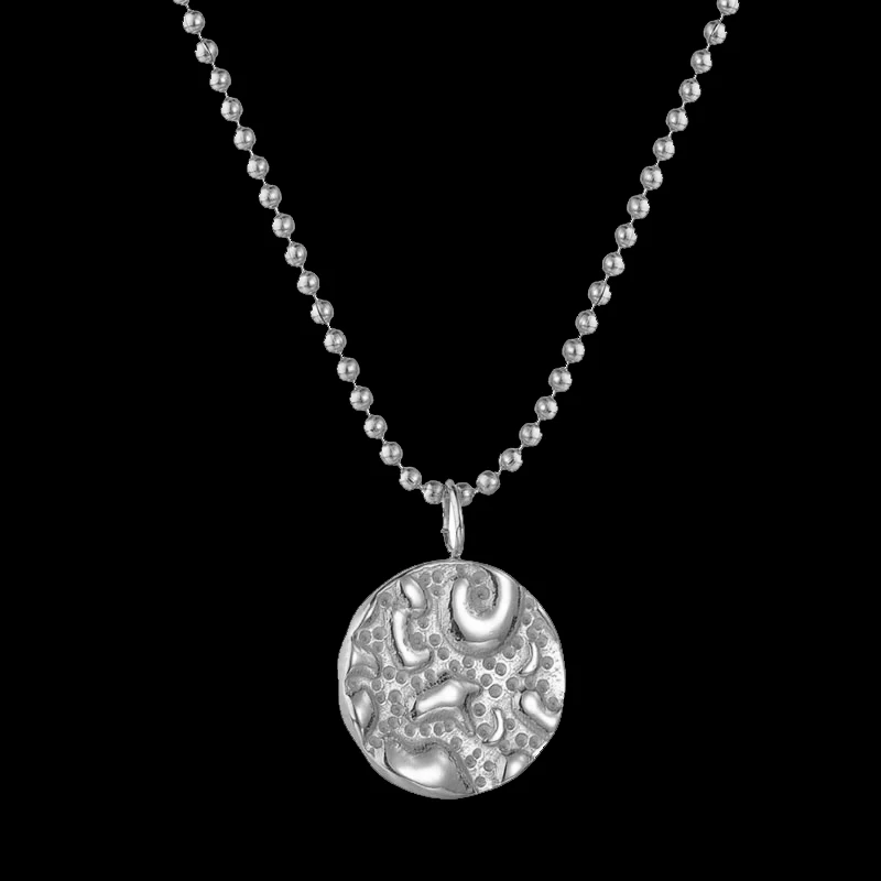 Крошечное круглое ожерелье с подвеской из нержавеющей стали золотое серебряное