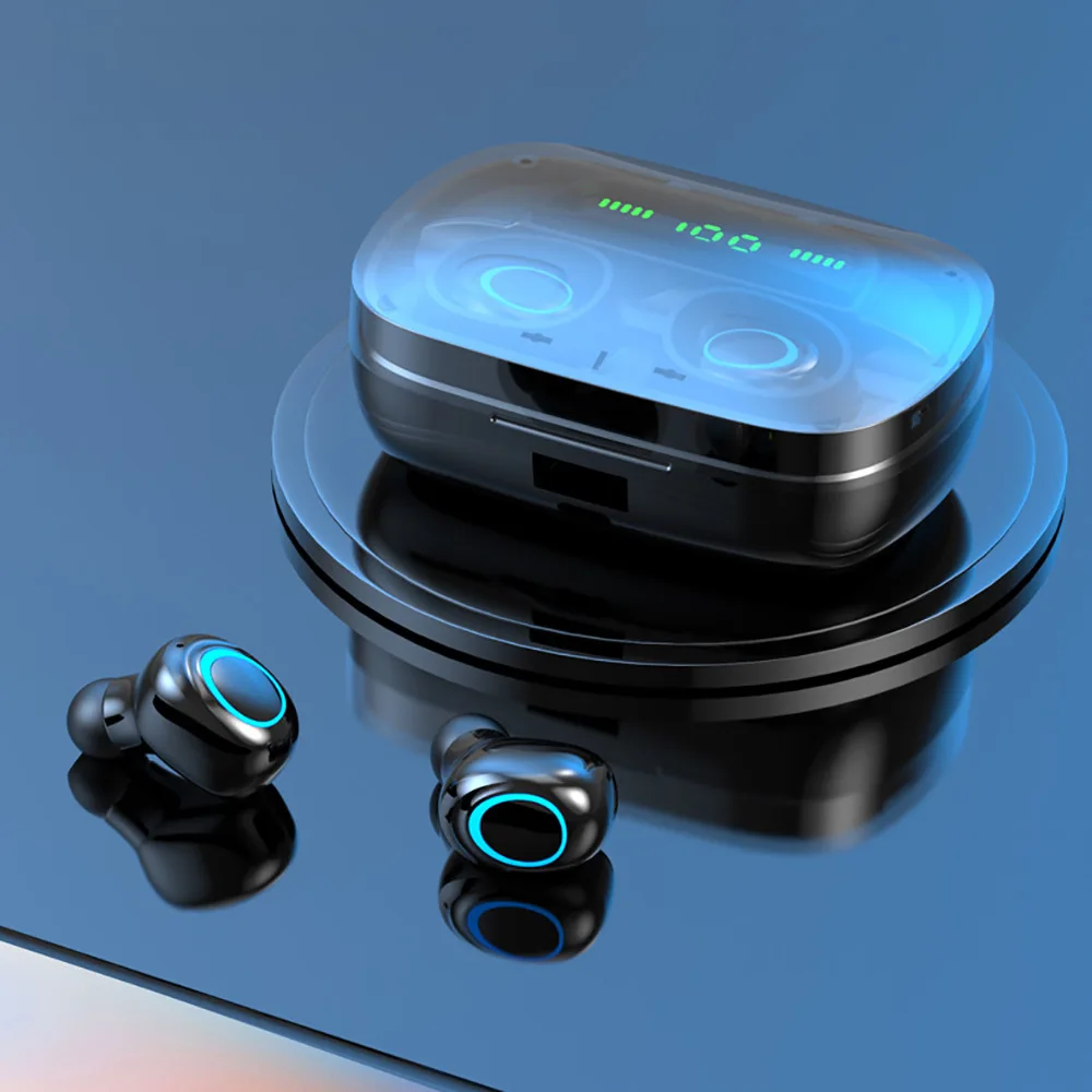

5.0 Bluetooth Headset With LED Digital Display Headset Binaural Touch Sports Waterproof Headset Noise Canceling Headset Stereo