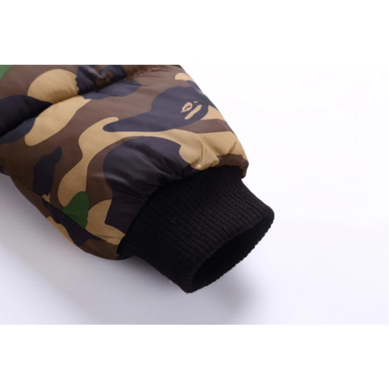 

Children's Down Jackets Kids Winter Coat Boys Thick Cotton Warm -30 Degree Camouflage Hooded Zipper School Girl Down Long Jacket